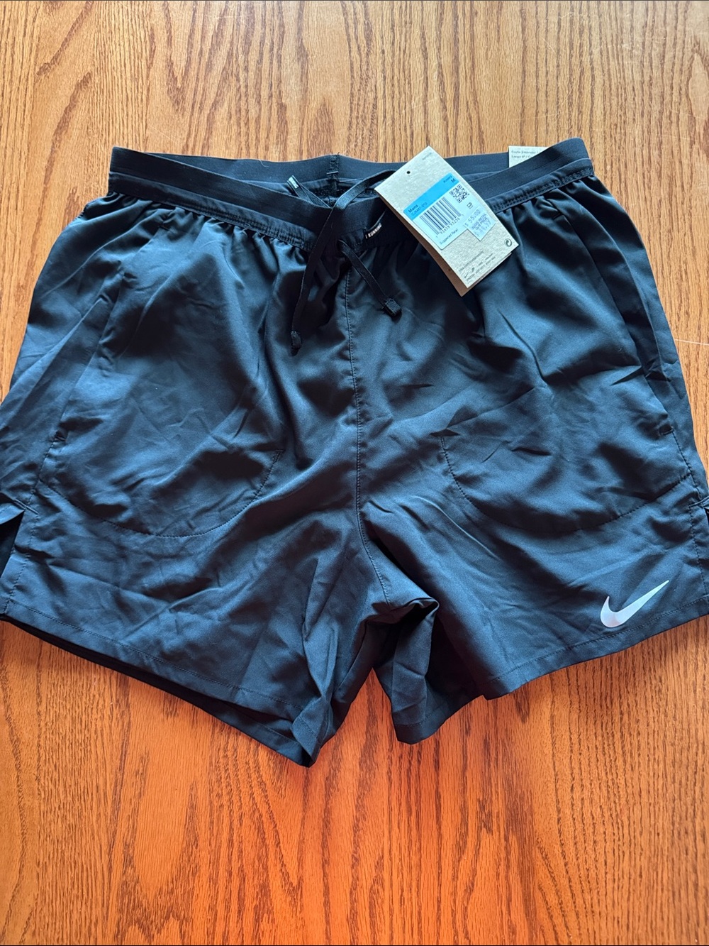 Nike Black Men's Athletic Shorts with White Swoosh
